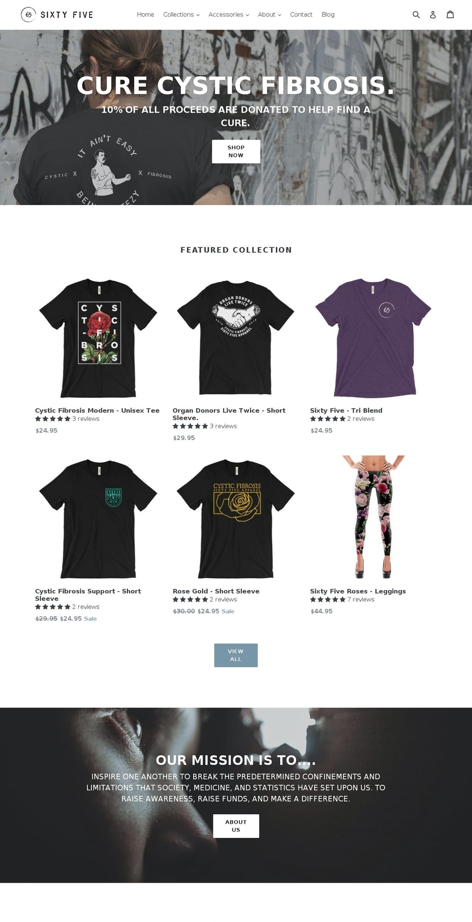 sixtyfiveapparel.com shopify website screenshot