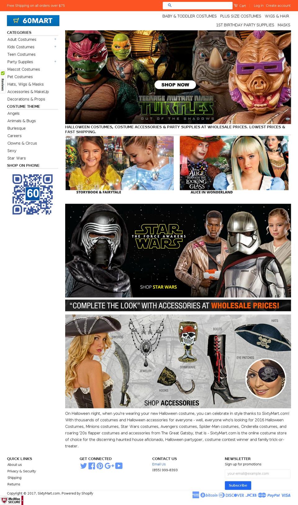 sixtymart.com shopify website screenshot
