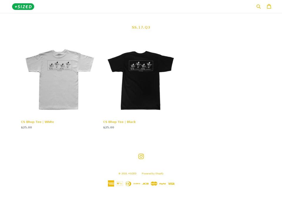 sized.plus shopify website screenshot