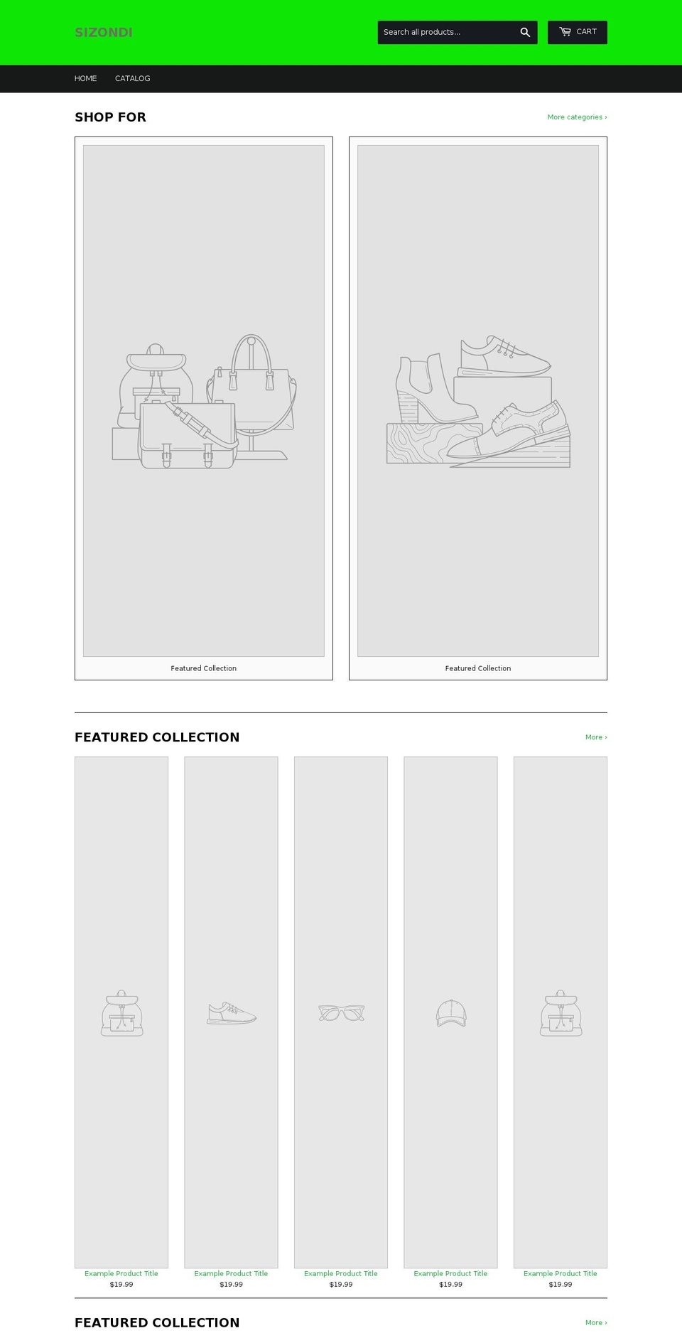 sizondi.com — Shopify storefront screenshot