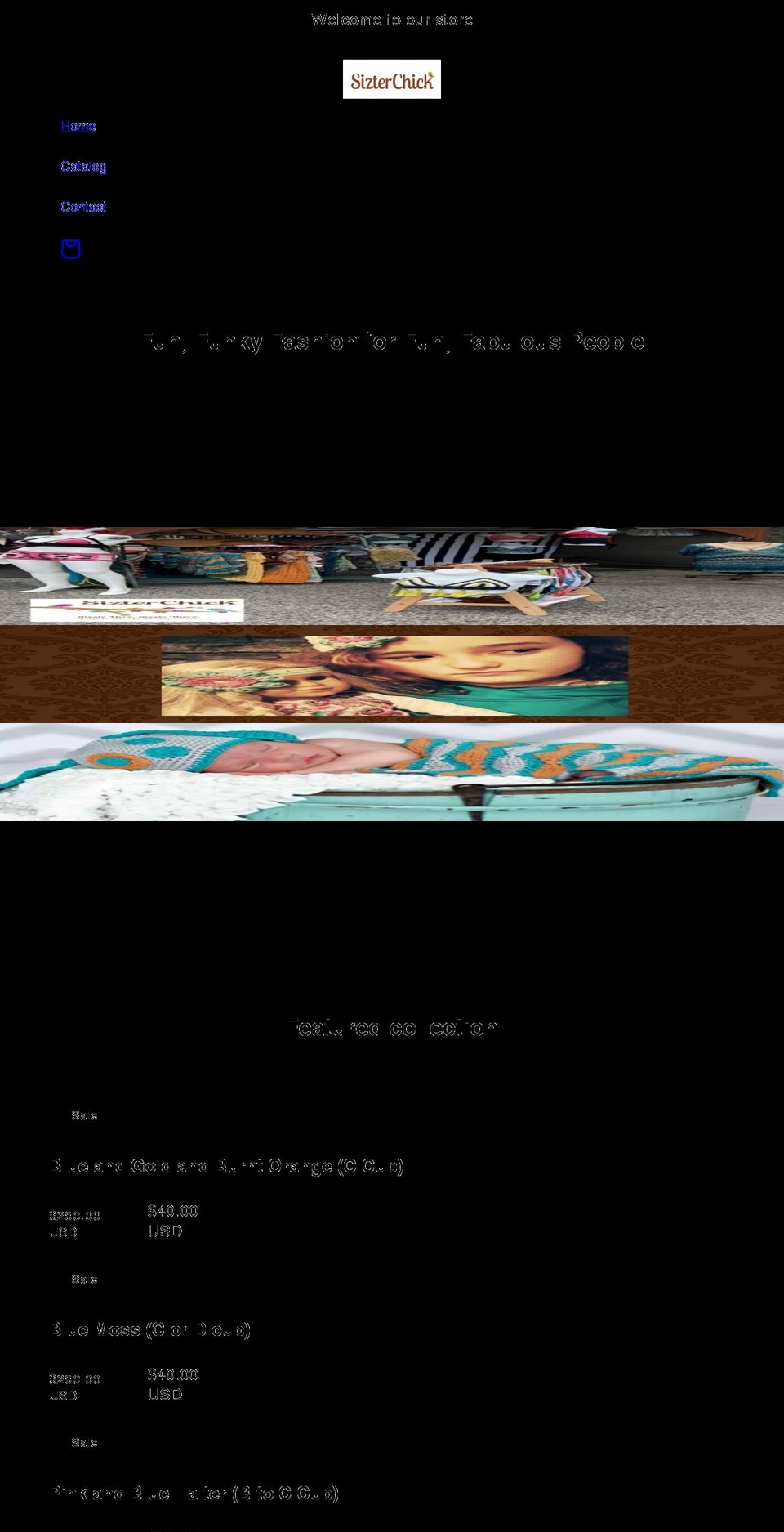 sizterchick.com shopify website screenshot