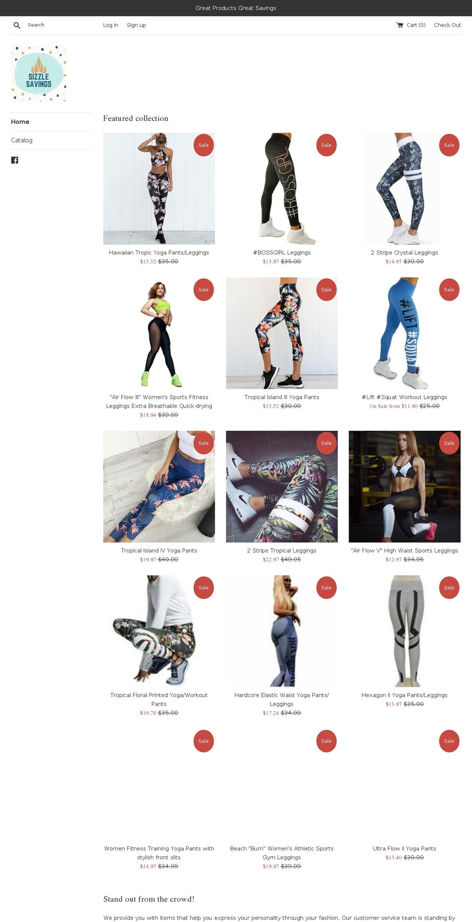 sizzlesavings.com — Shopify storefront screenshot