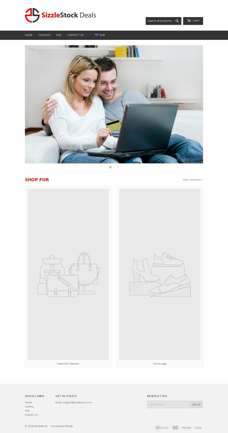 sizzlestock.com shopify website screenshot