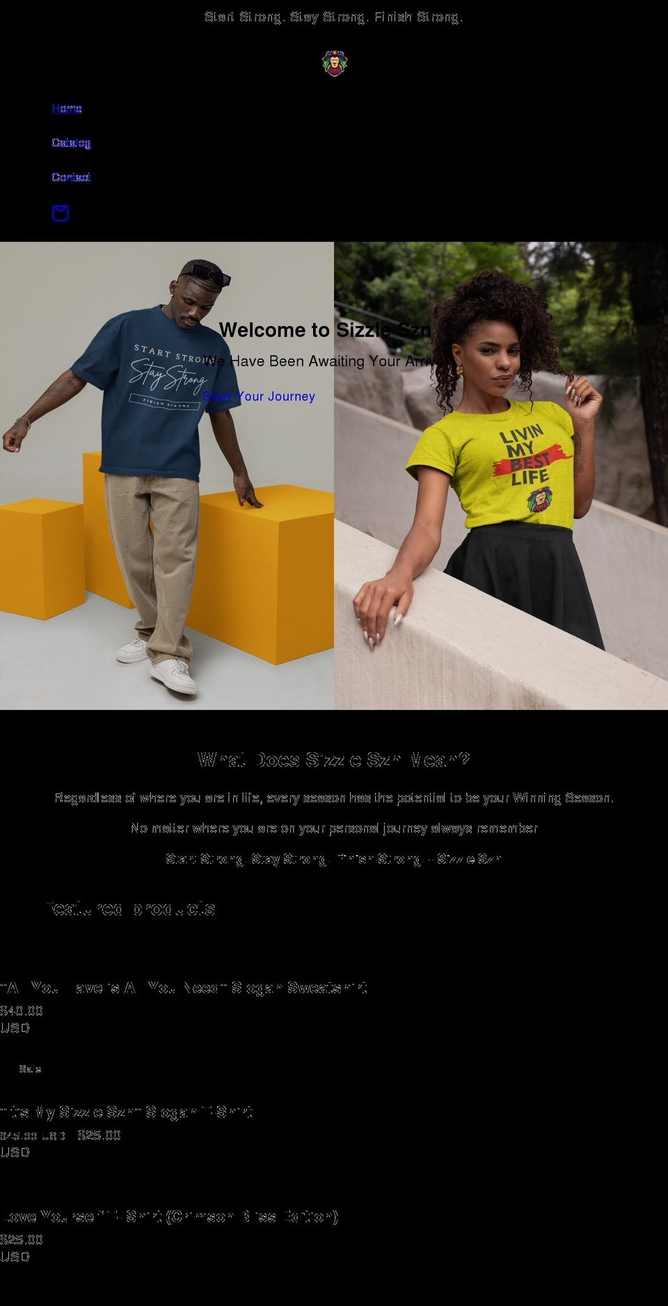 sizzleszn.com shopify website screenshot