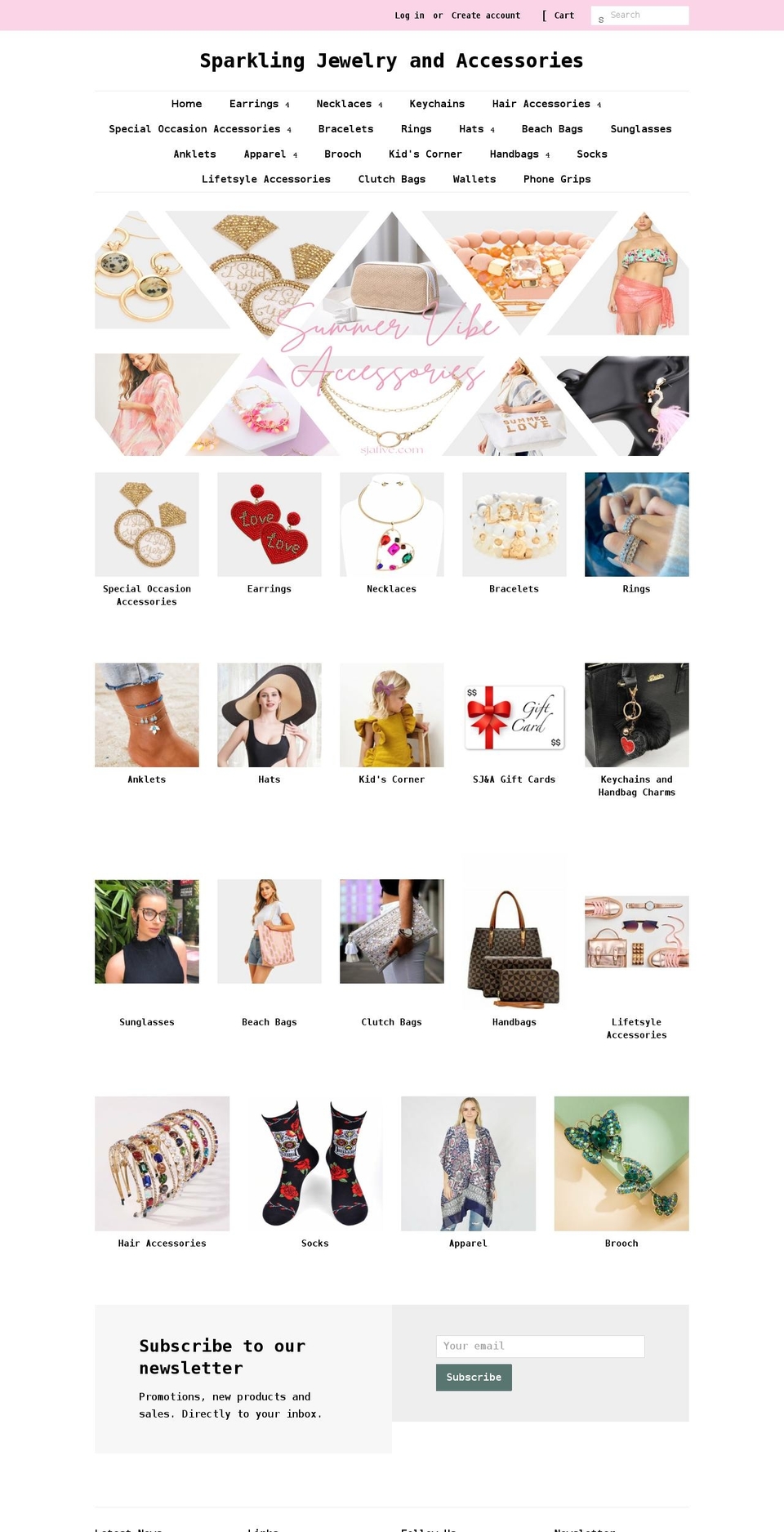 sjafive.com shopify website screenshot