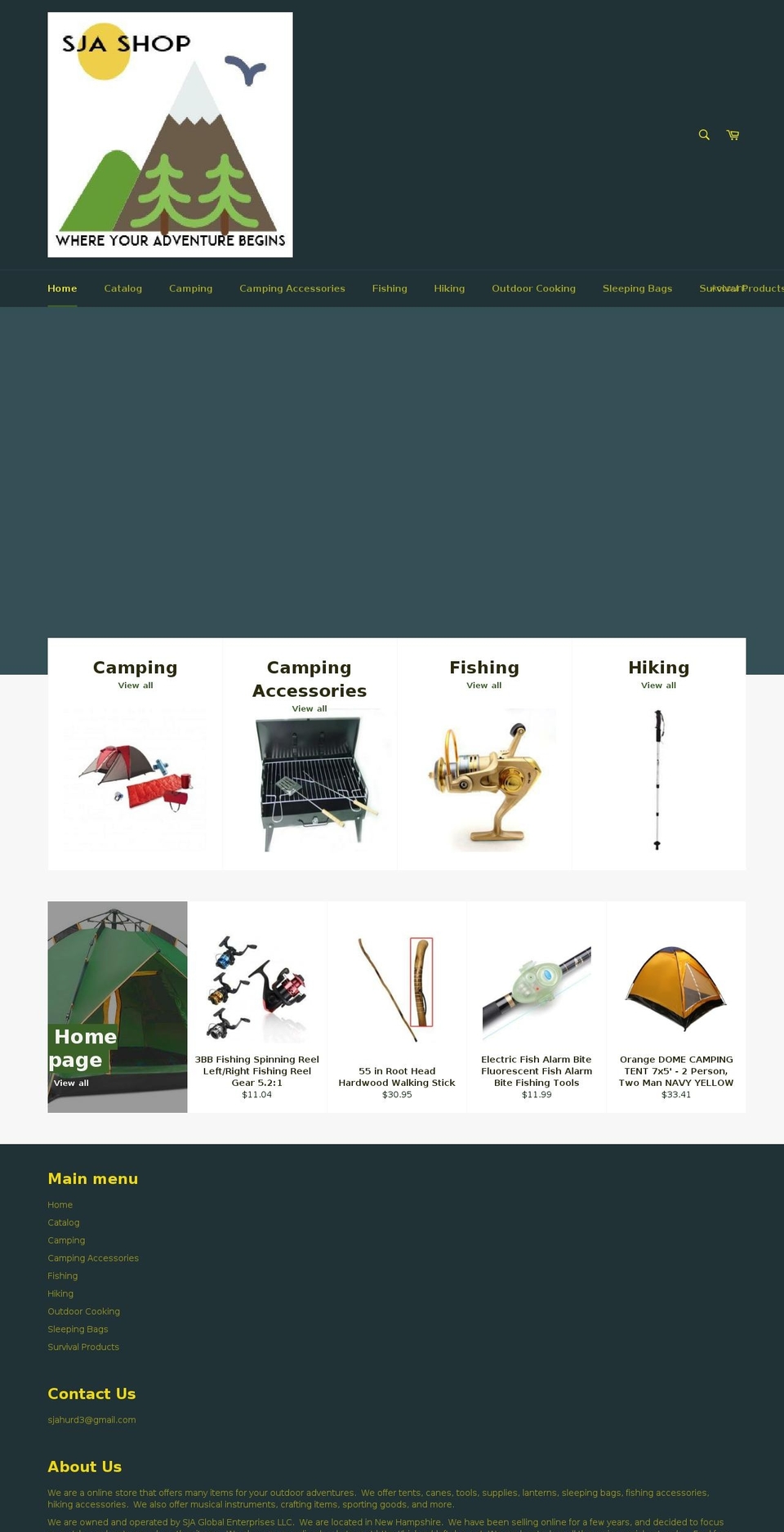 sjashop.com — Shopify storefront screenshot