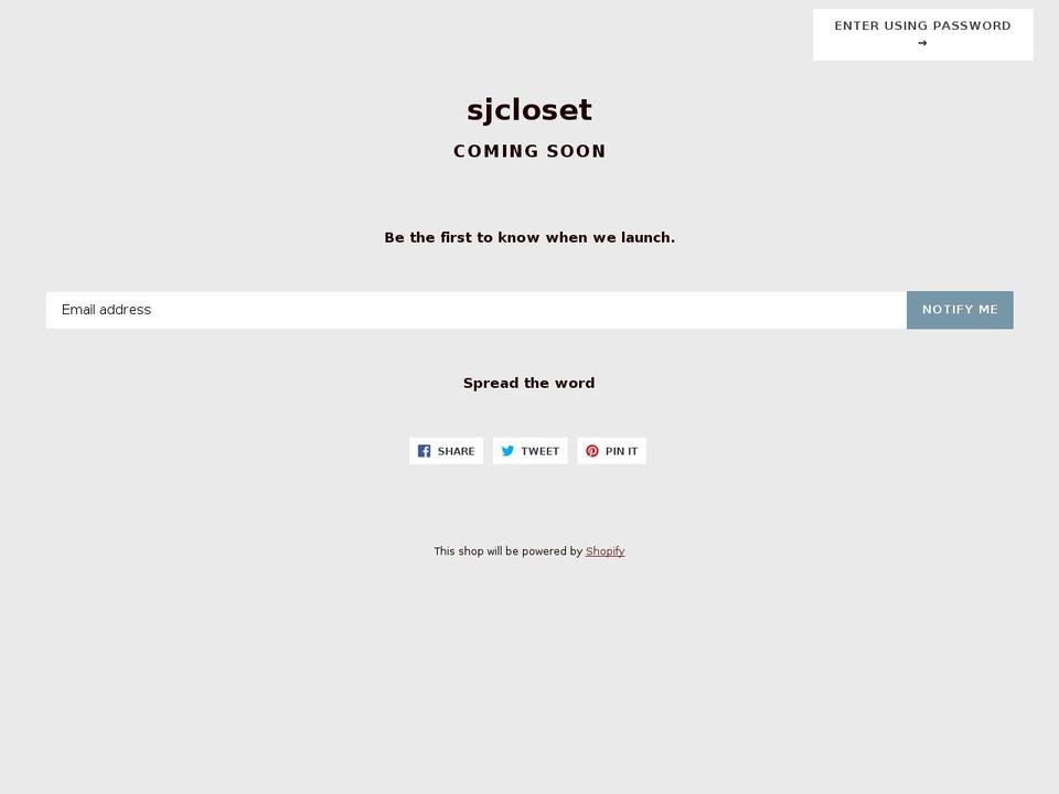 sjcloset.com — Shopify storefront screenshot