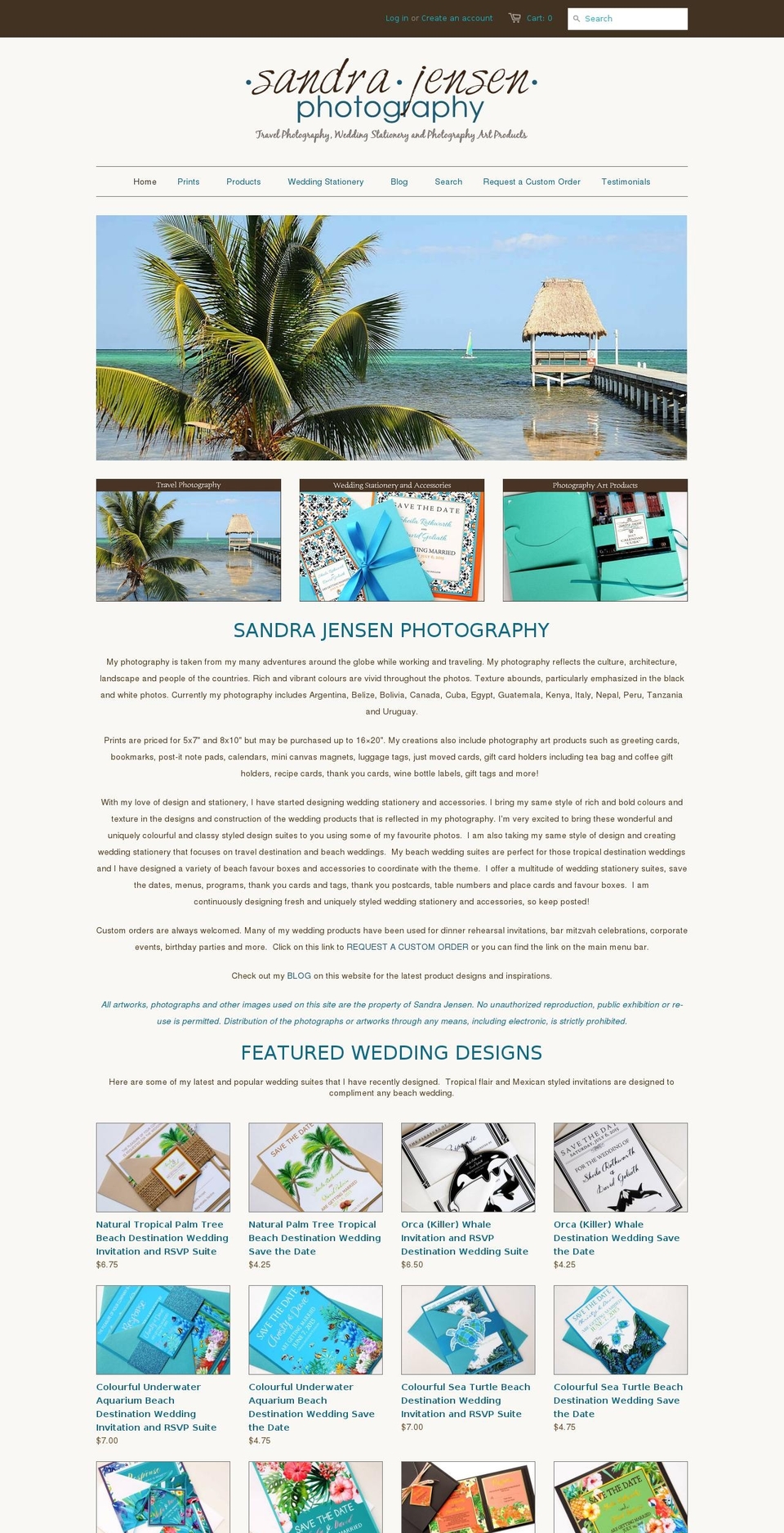 sjensenphoto.com shopify website screenshot