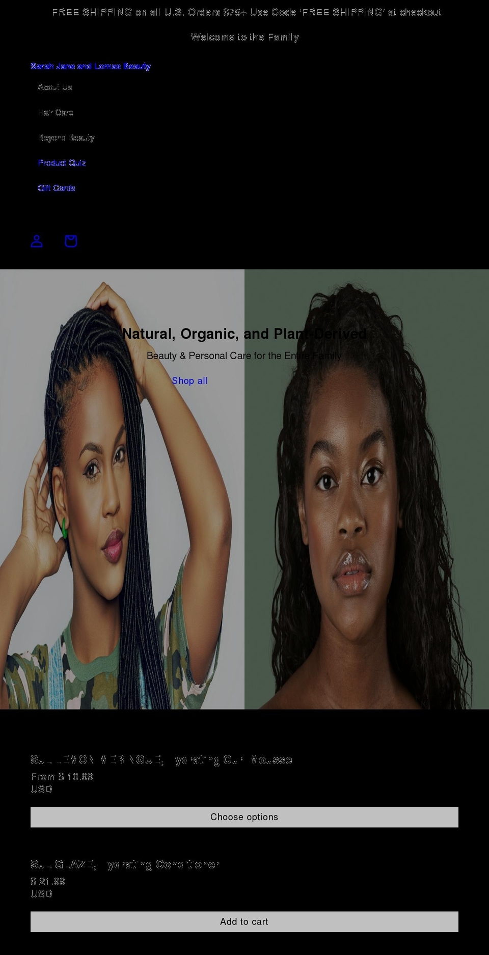 sjlhair.com — Shopify storefront screenshot
