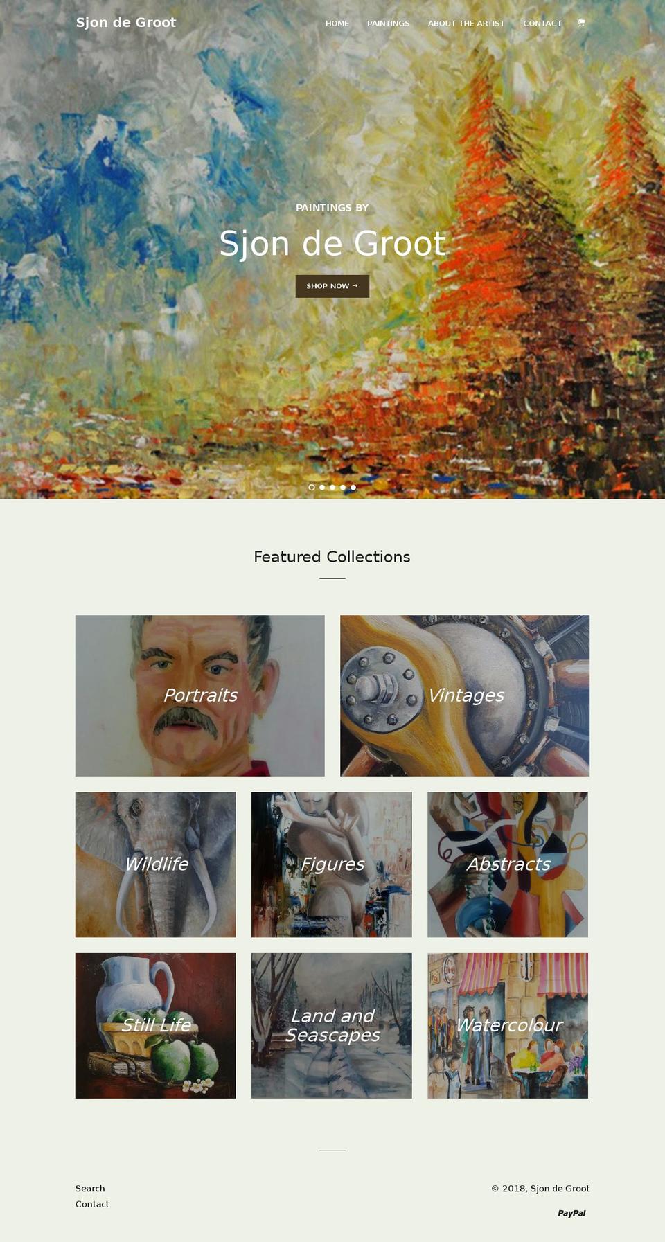 sjondegroot.com shopify website screenshot