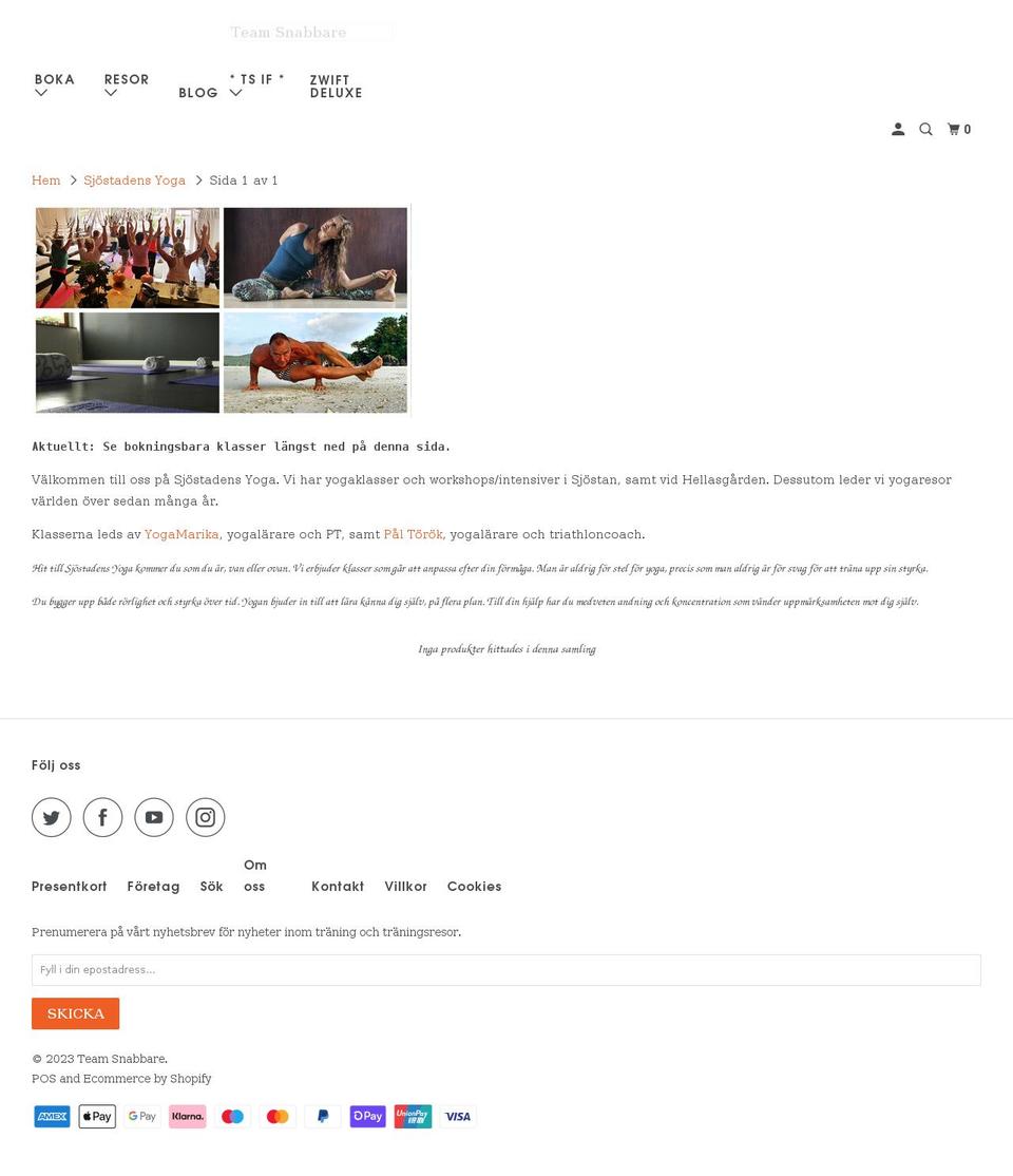 sjostadensyoga.se shopify website screenshot