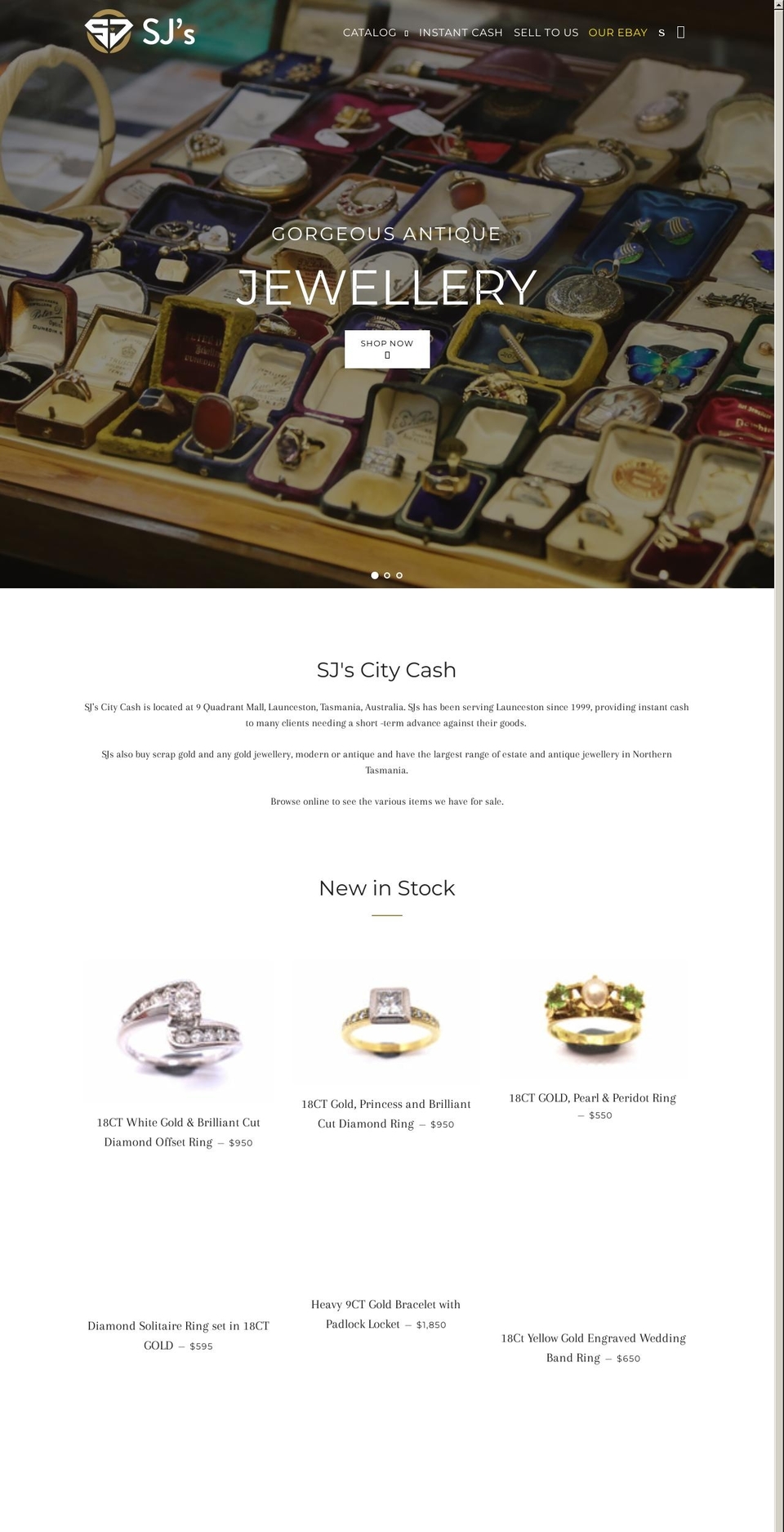 sjscitycash.com.au shopify website screenshot