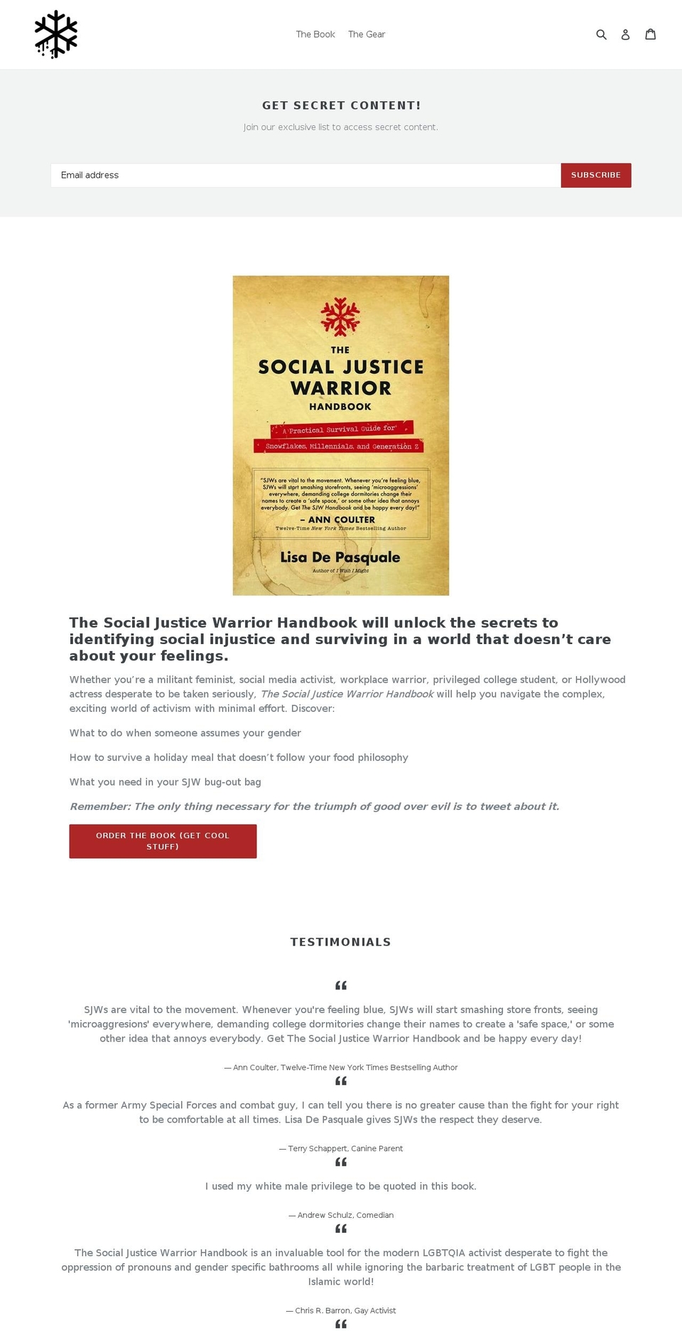 sjwhandbook.com — Shopify storefront screenshot
