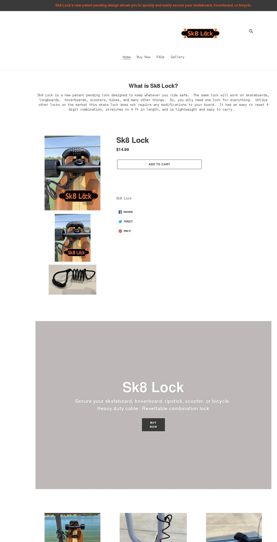 sk8lock.com shopify website screenshot