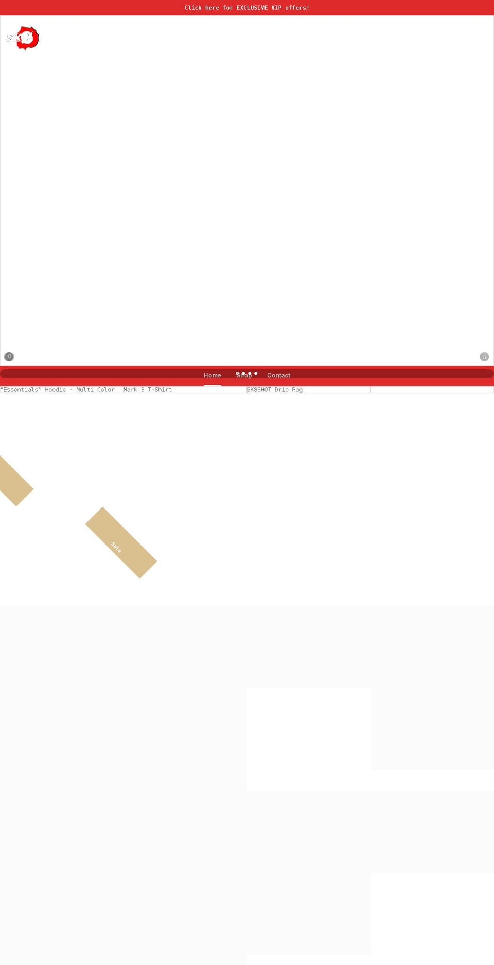 sk8shot.com shopify website screenshot