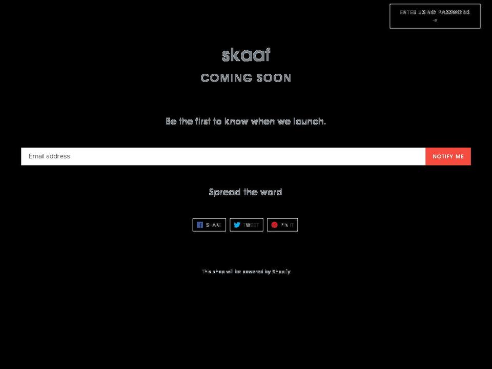 skaaf.com shopify website screenshot
