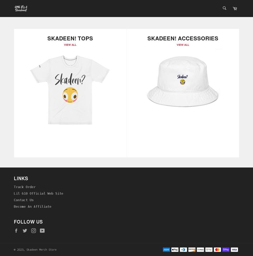 skadeen.com shopify website screenshot