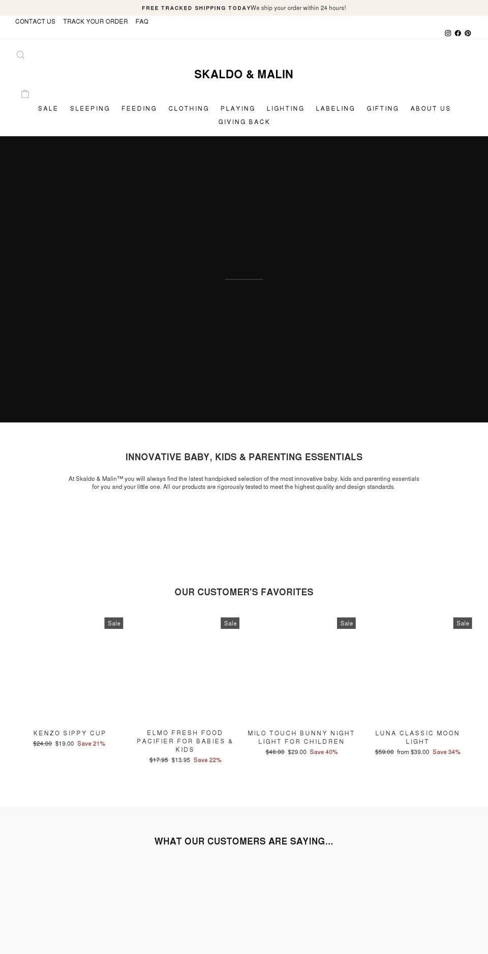 skaldoandmalin.com shopify website screenshot