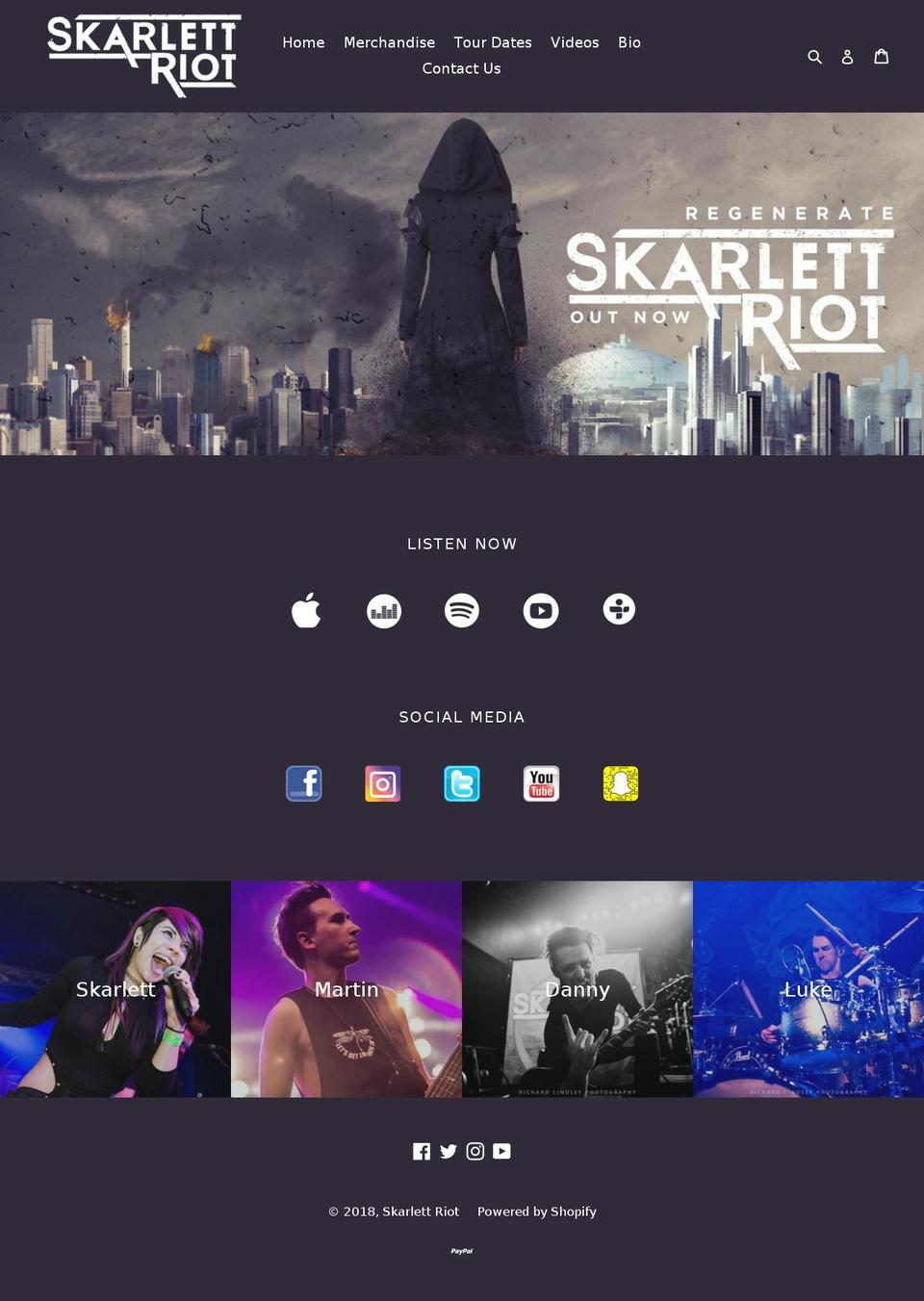 skarlettriot.com — Shopify storefront screenshot
