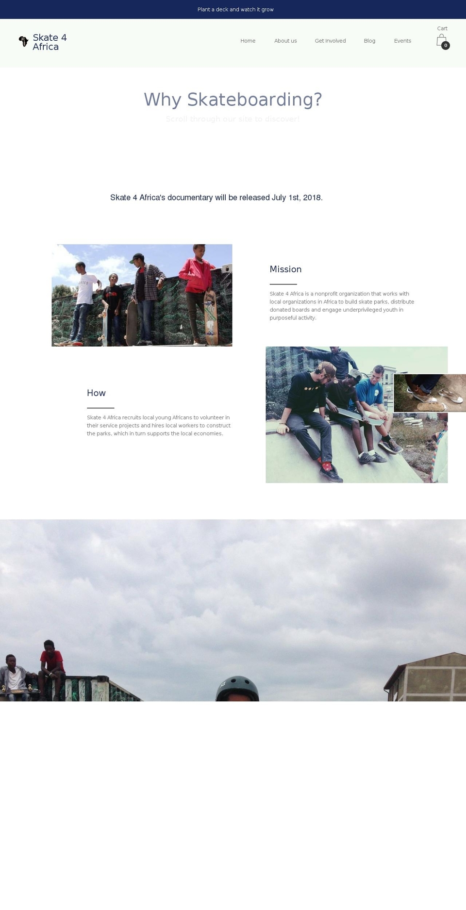 skate4africa.org shopify website screenshot