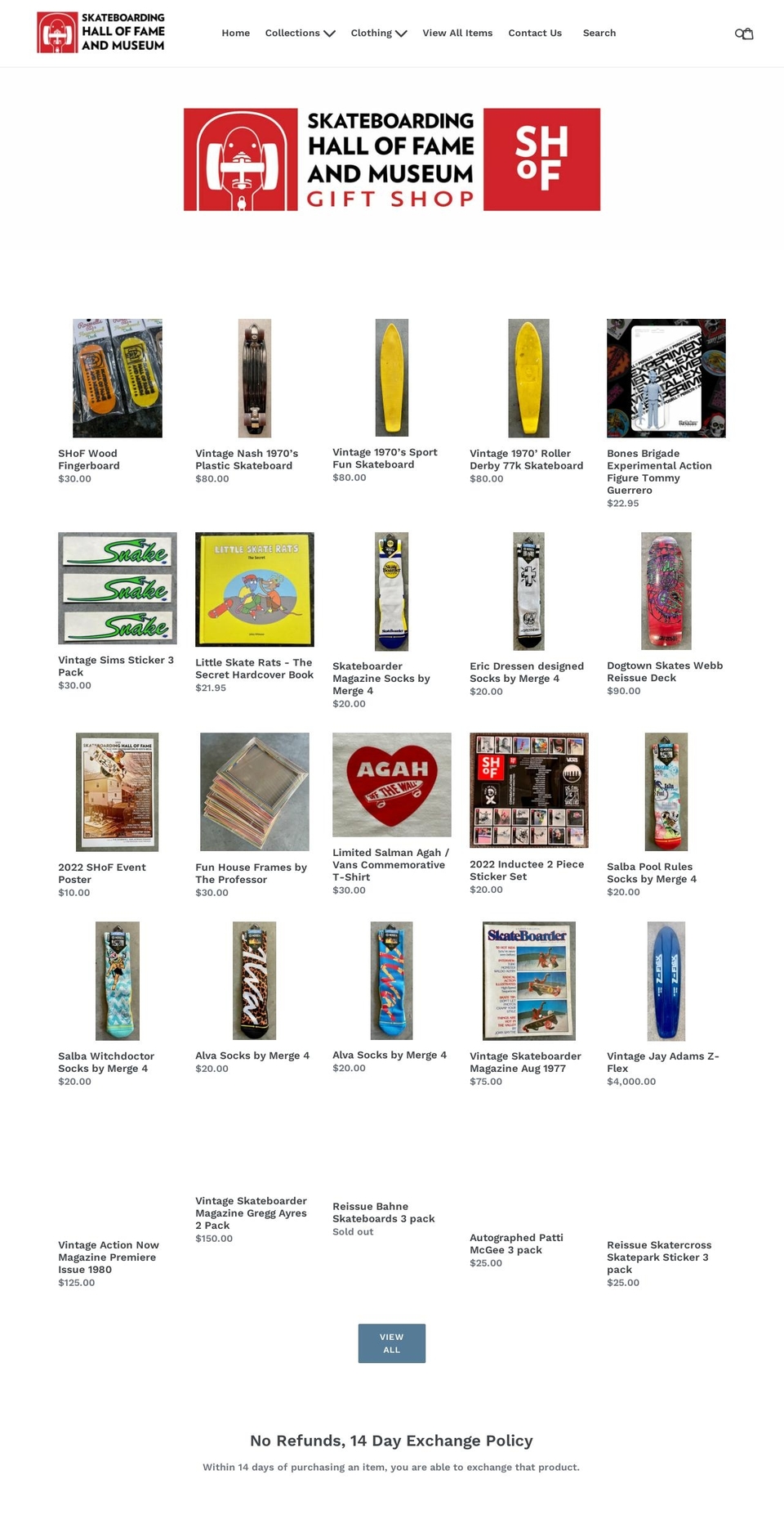 skateboarding-hall-of-fame.myshopify.com shopify website screenshot