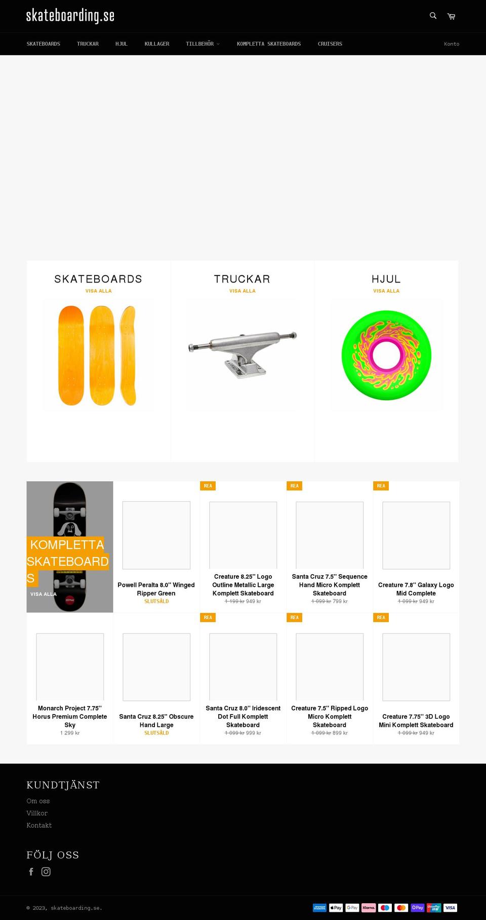 skateboarding.se shopify website screenshot