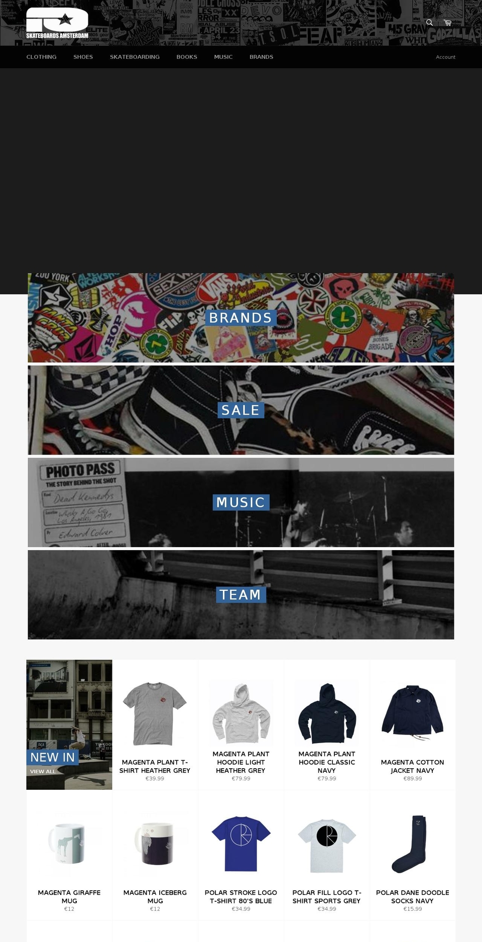 skateboardsamsterdam.nl shopify website screenshot