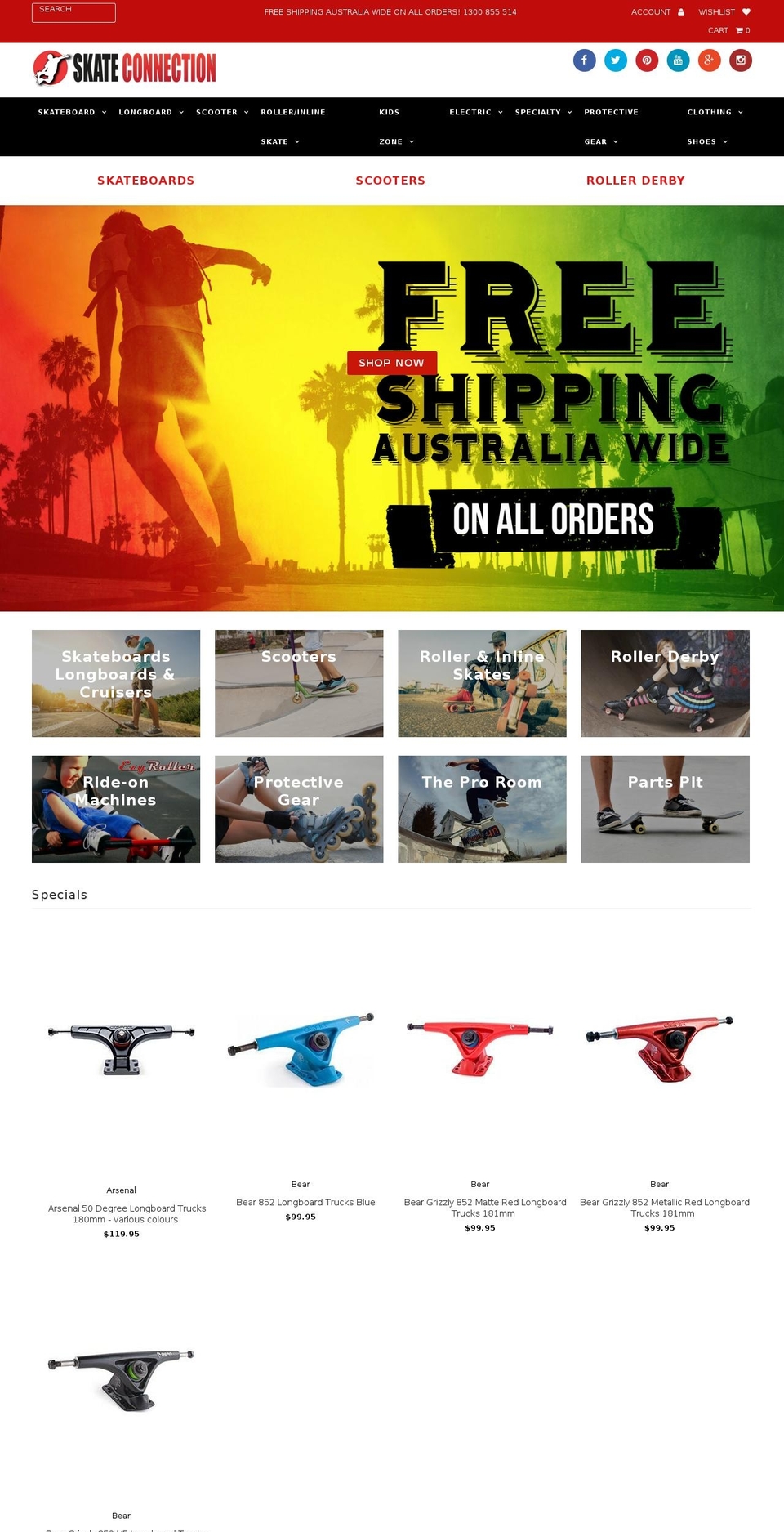 skateconnection.com.au shopify website screenshot