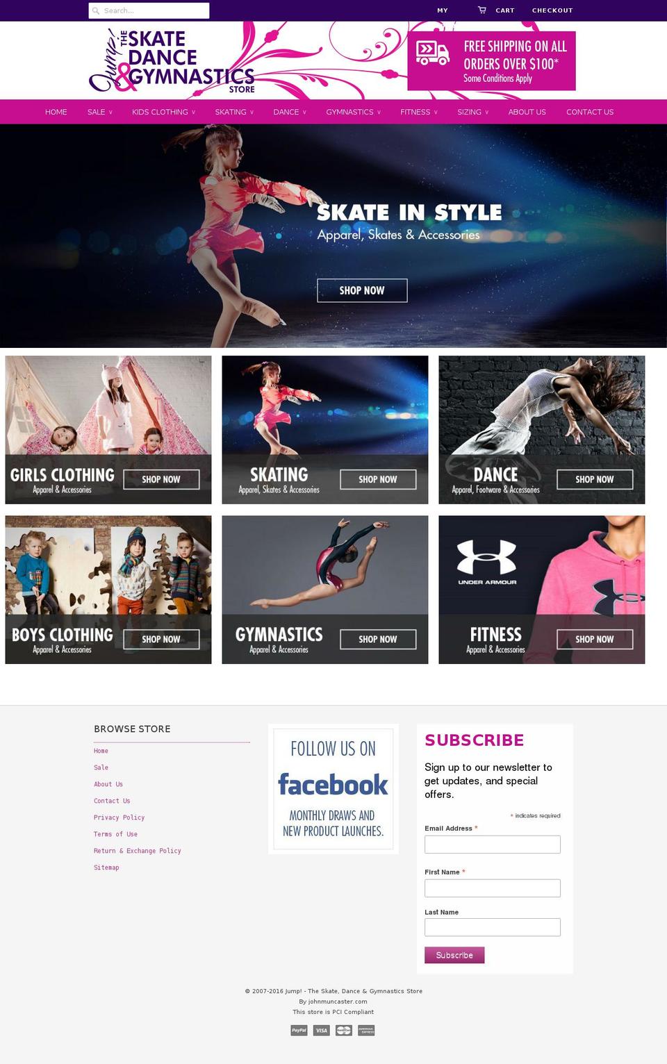 skatedance.ca shopify website screenshot