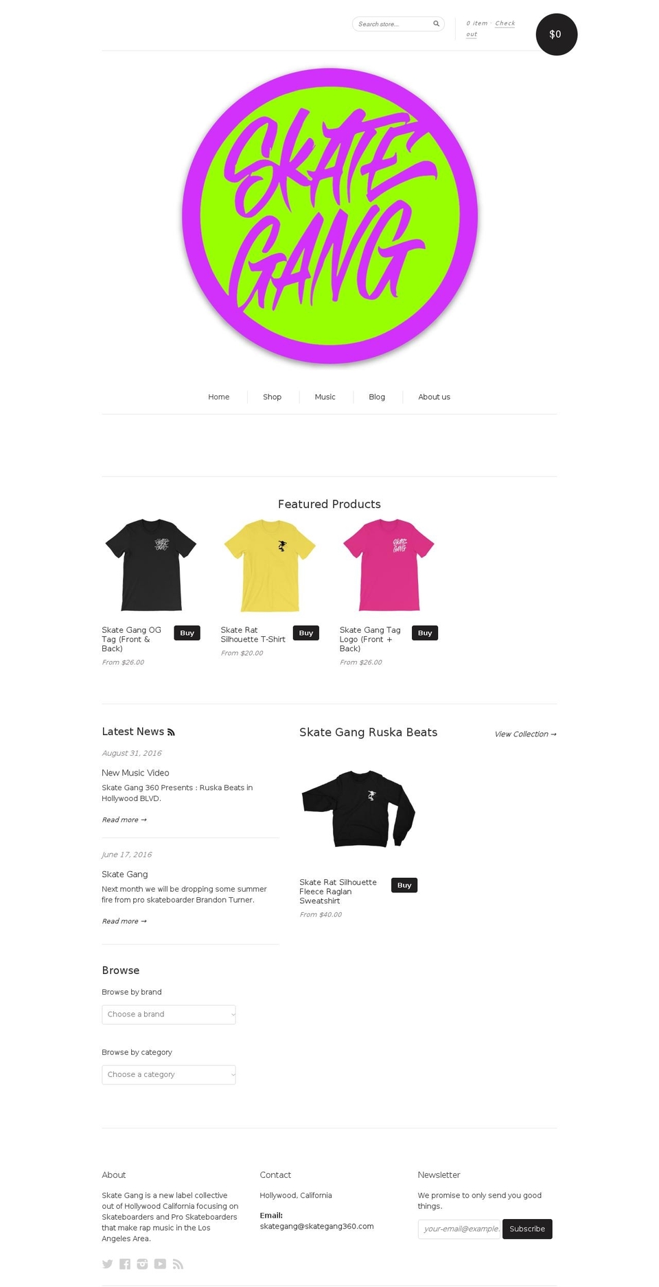skategang360.com shopify website screenshot