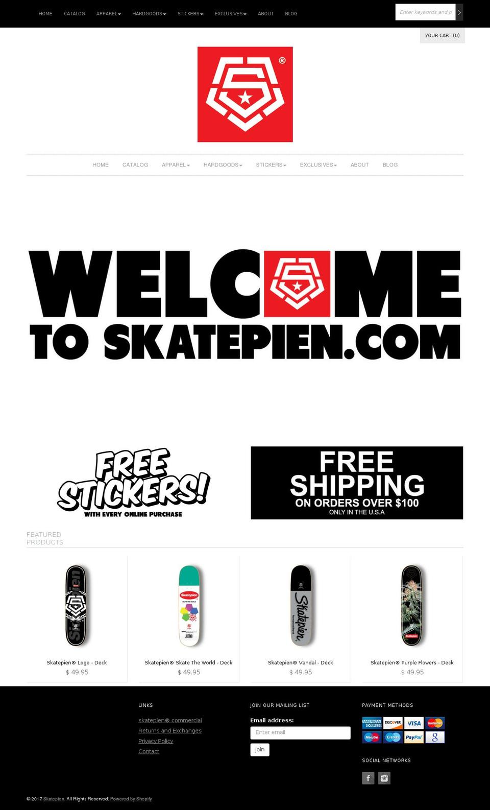skatepien.com shopify website screenshot