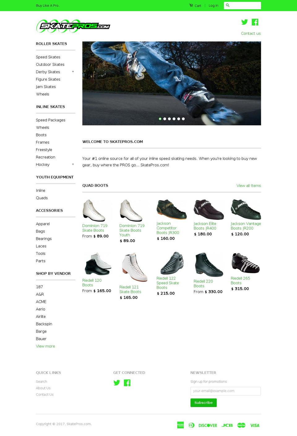 skatepros.com shopify website screenshot