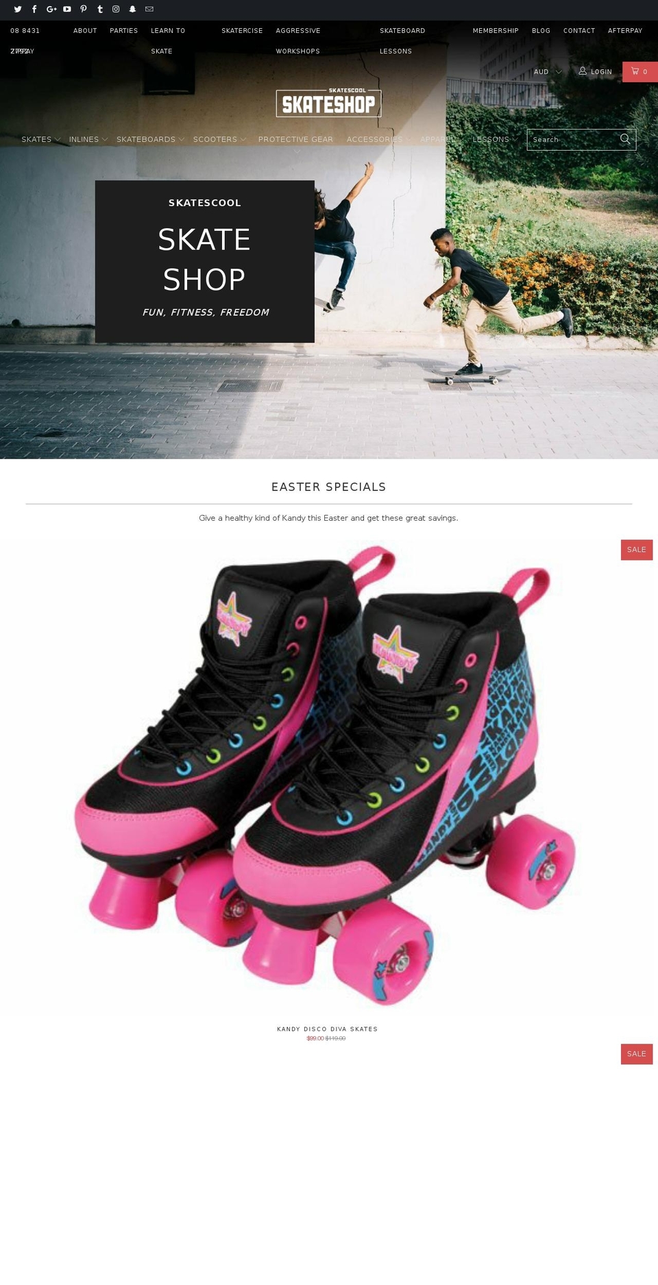 skateschool.com.au shopify website screenshot