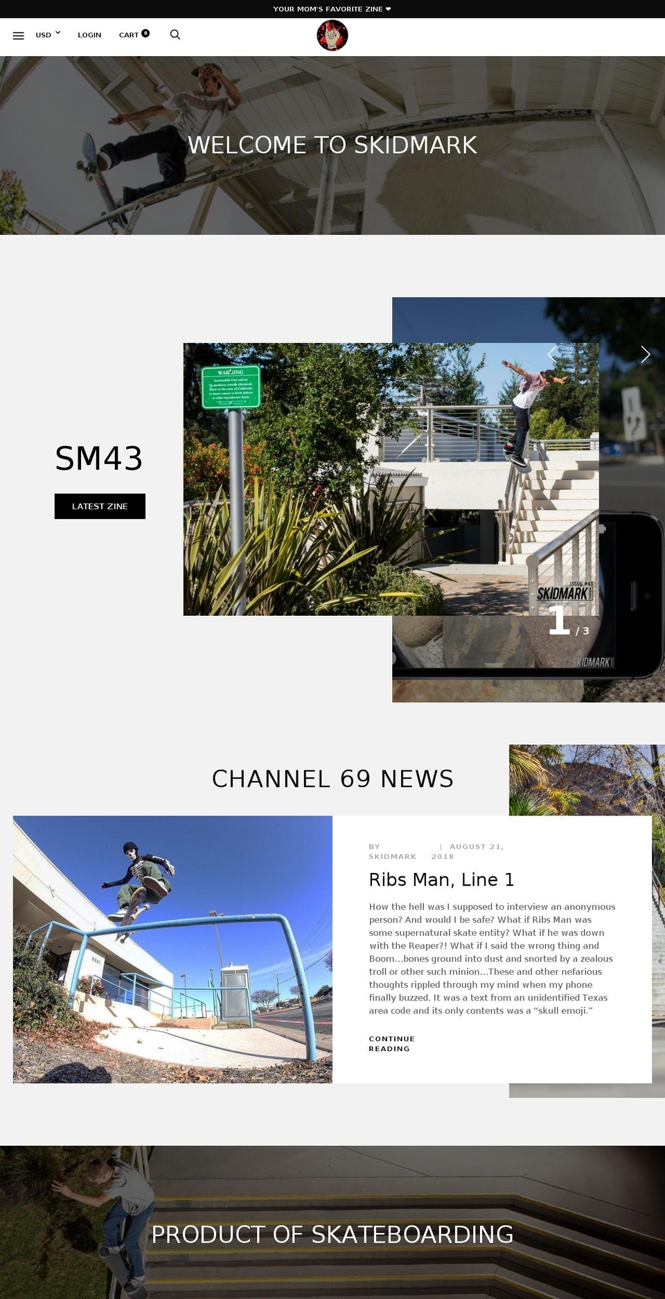 skatevideoarchives.com — Shopify storefront screenshot