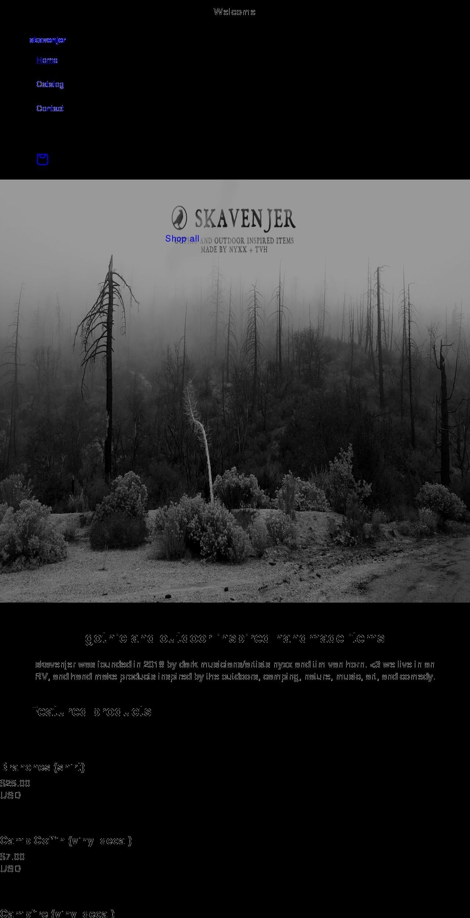 skavenjer.com shopify website screenshot