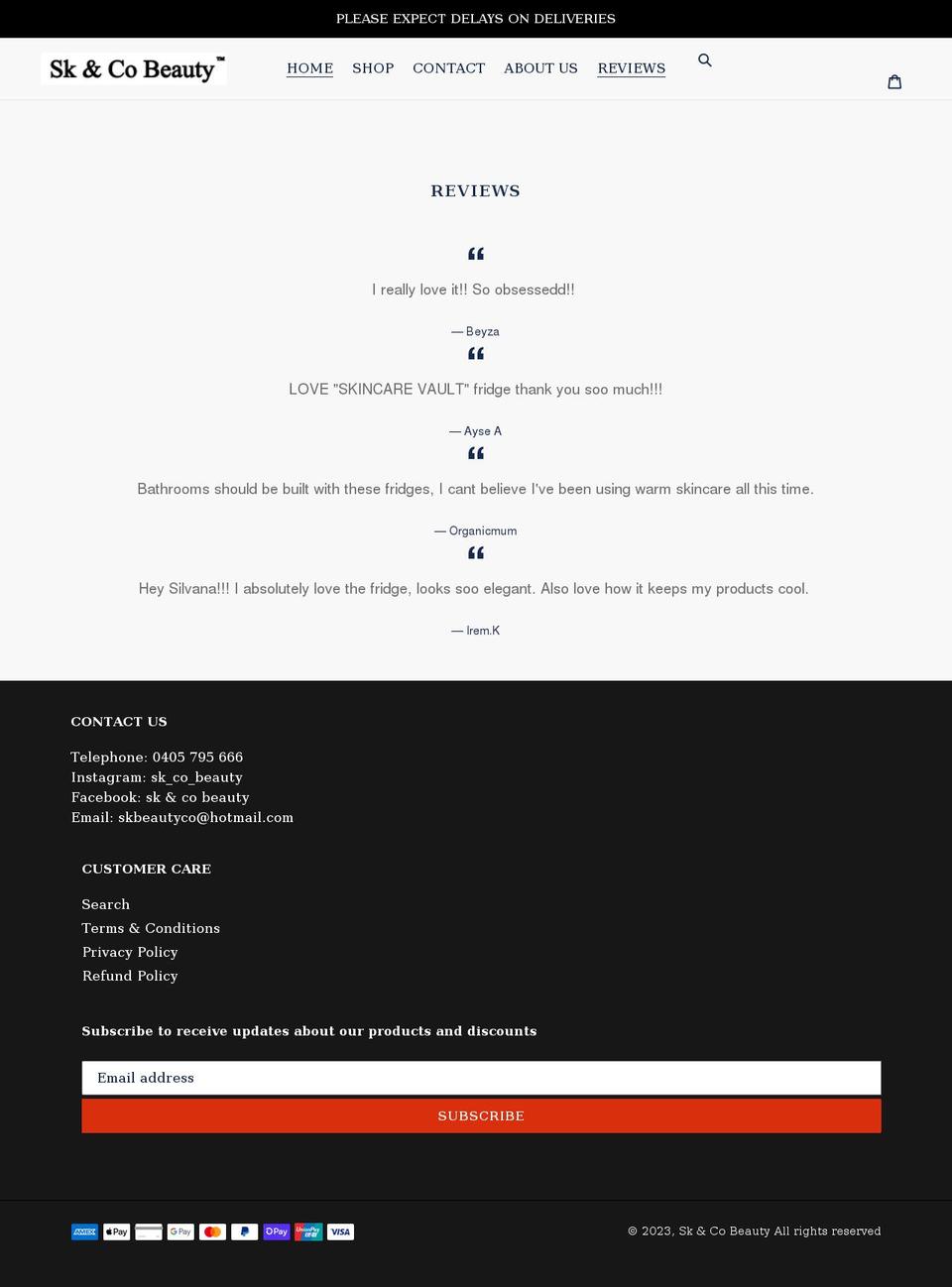 skcobeauty.com shopify website screenshot