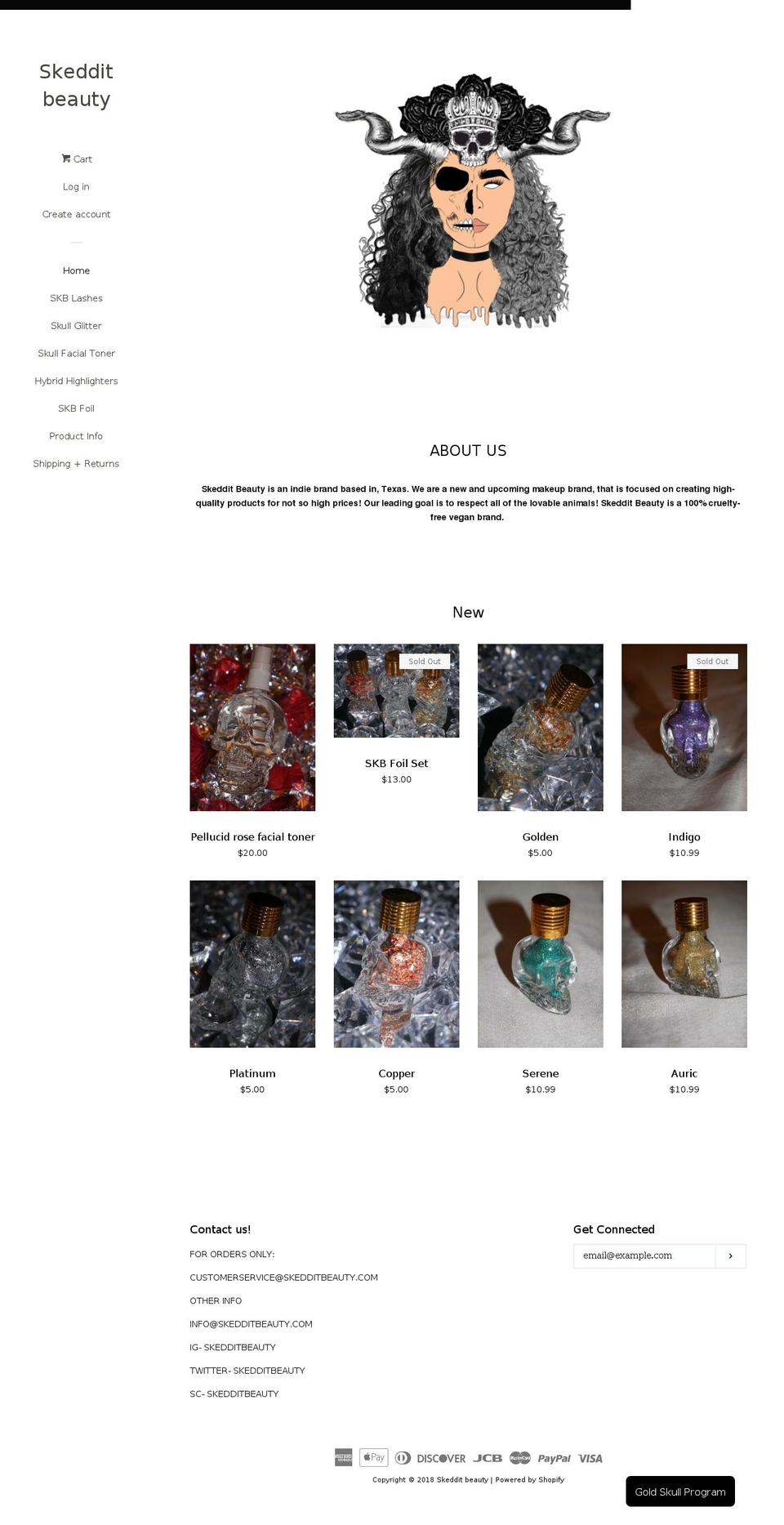 skedditbeauty.com — Shopify storefront screenshot