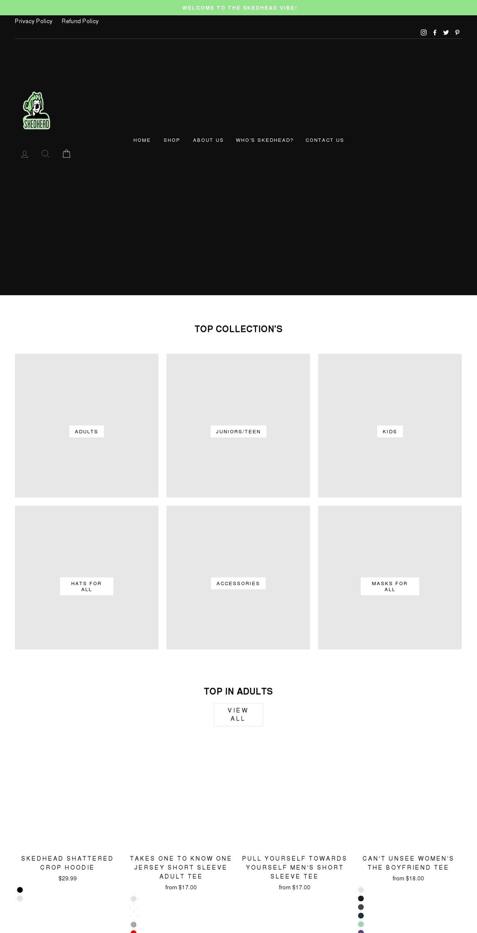 skedhead.com shopify website screenshot