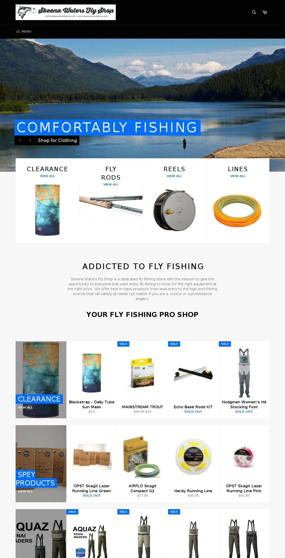 skeenawatersflyshop.com shopify website screenshot