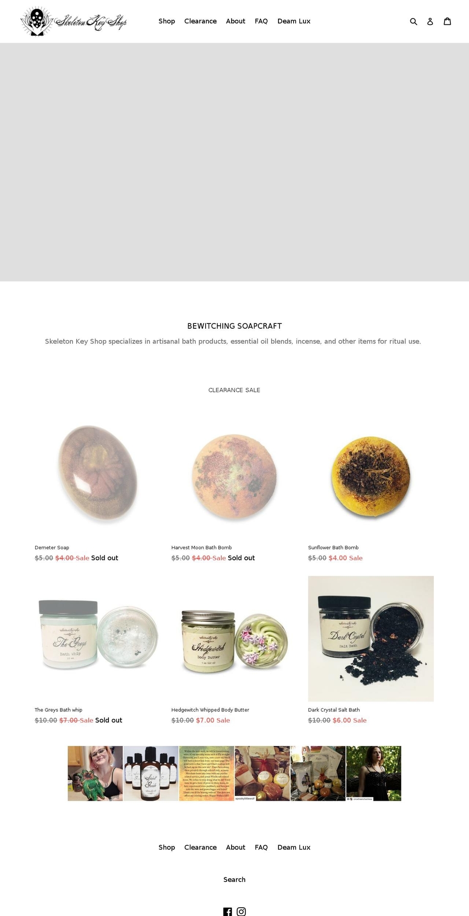 skeletonkeyshop.com shopify website screenshot