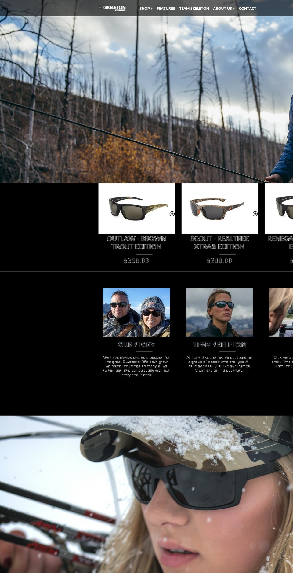 skeletonoptics.com shopify website screenshot