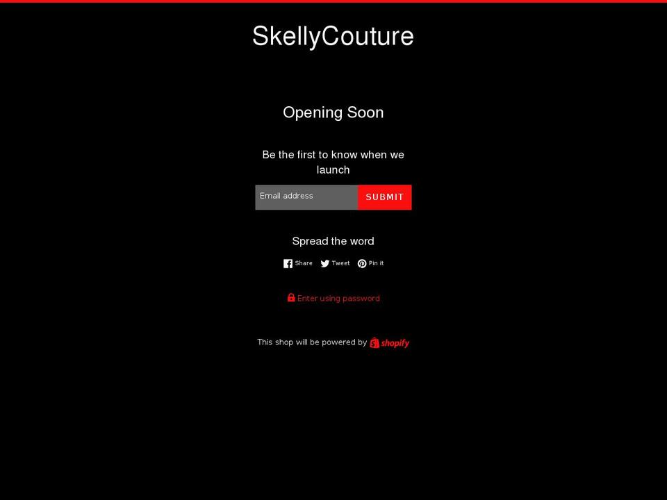 skellycouture.com shopify website screenshot