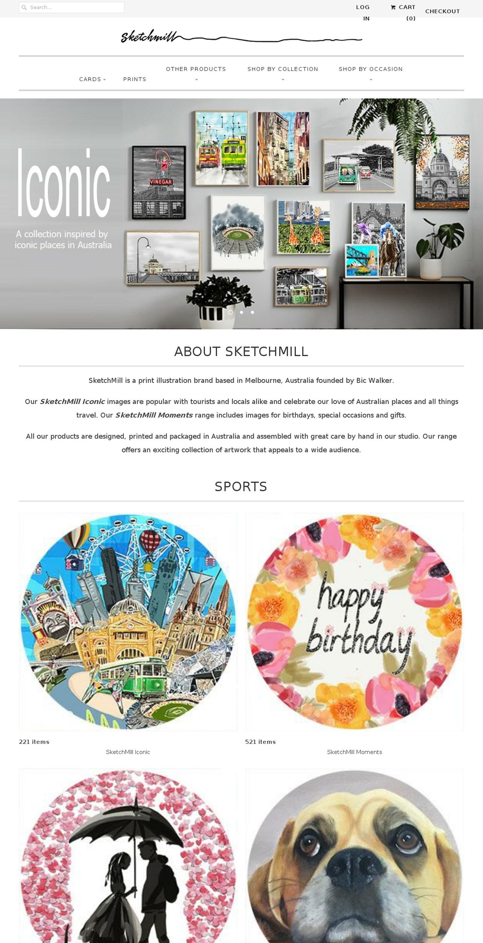 sketchmill.com.au shopify website screenshot