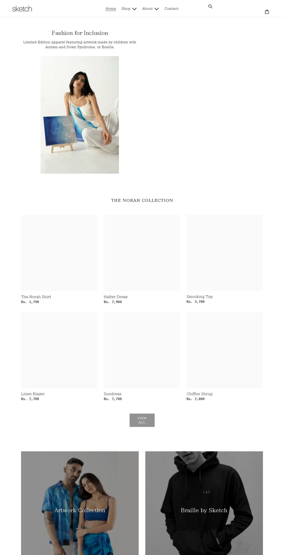 sketchthecollection.com shopify website screenshot