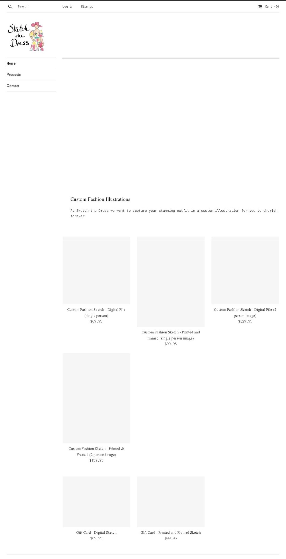 sketchthedress.com shopify website screenshot