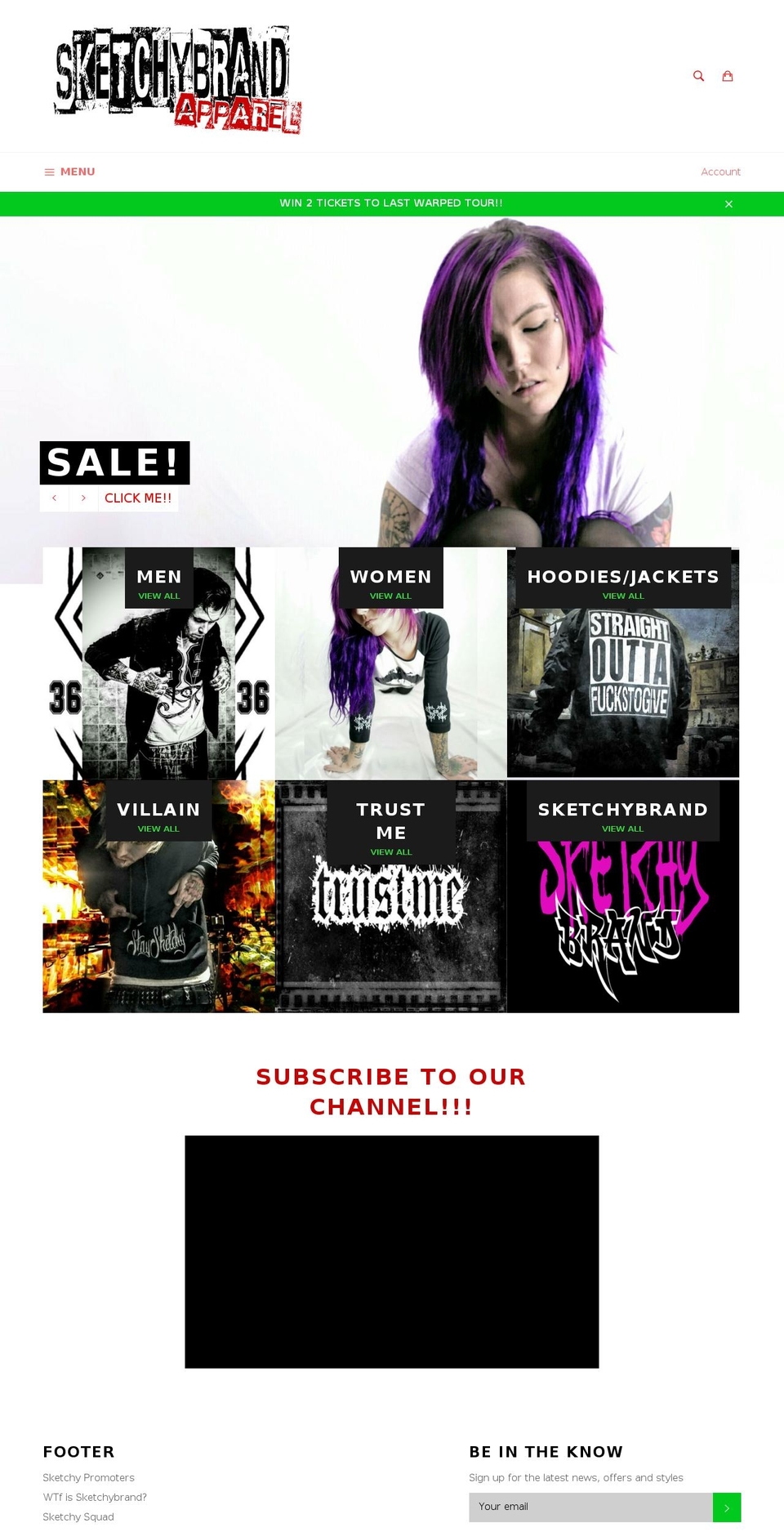 sketchybrandapparel.com — Shopify storefront screenshot