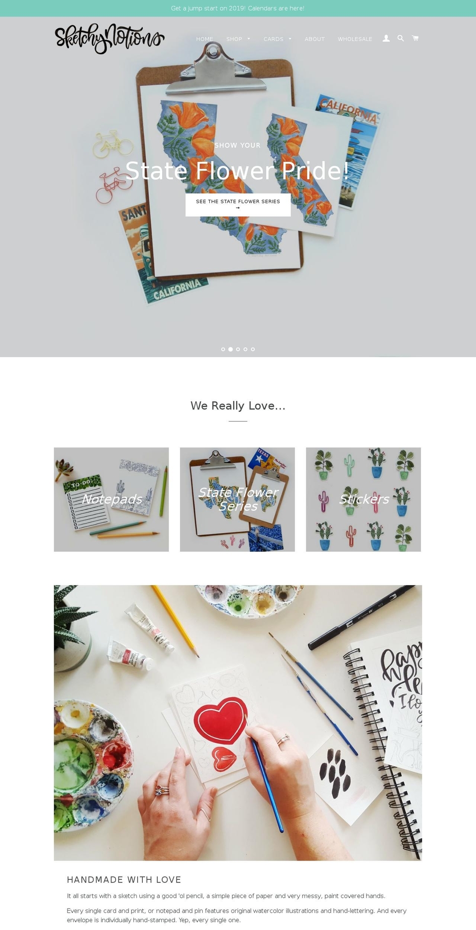 sketchynotions.com — Shopify storefront screenshot
