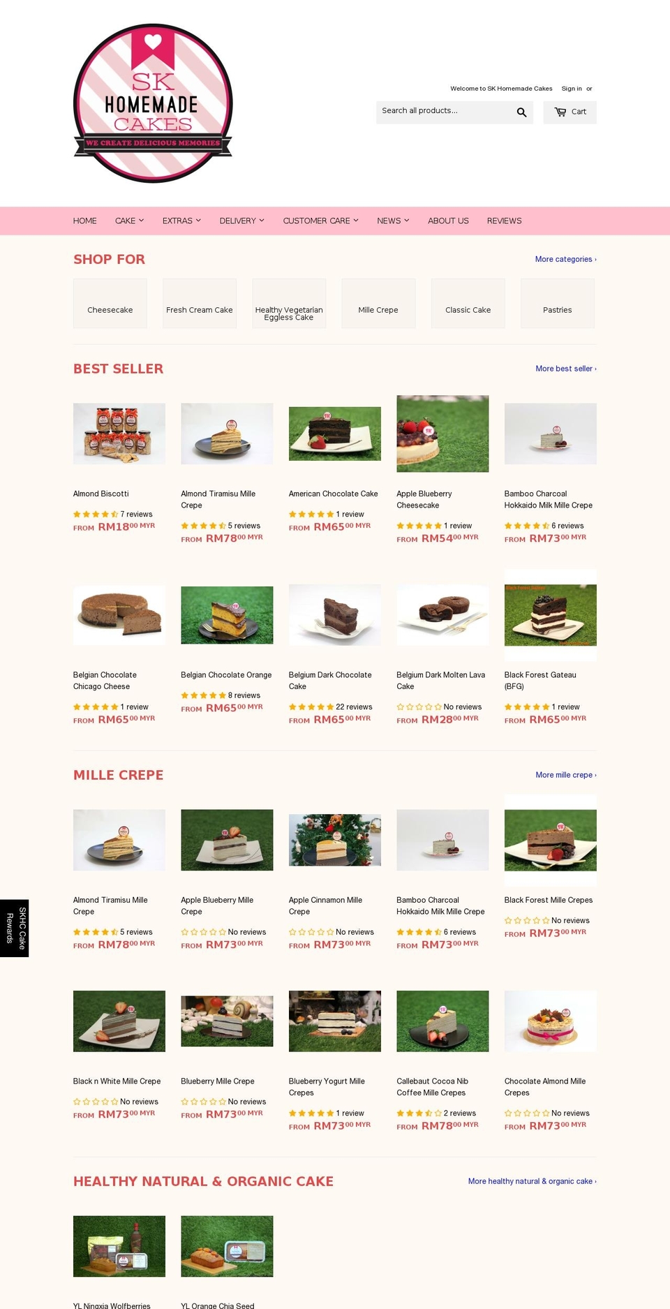 Expanse Shopify theme site example skhomemadecakes.com.my