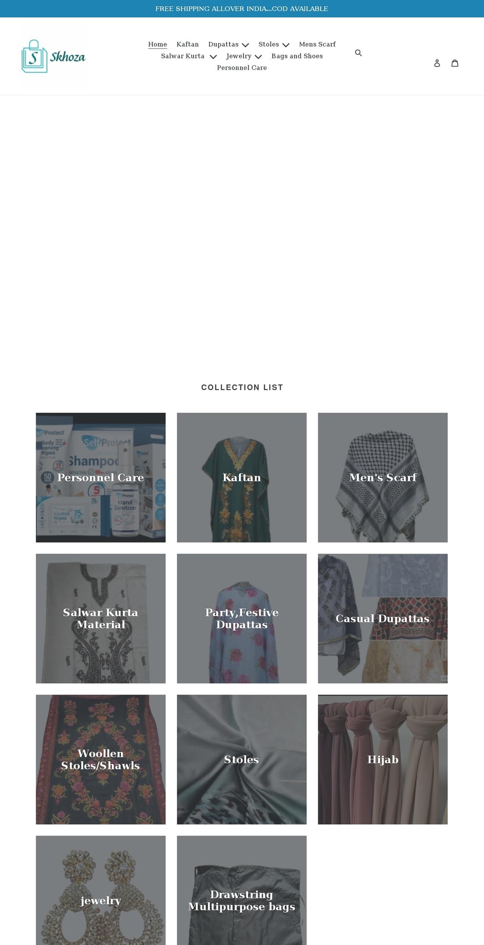 skhoza.com shopify website screenshot