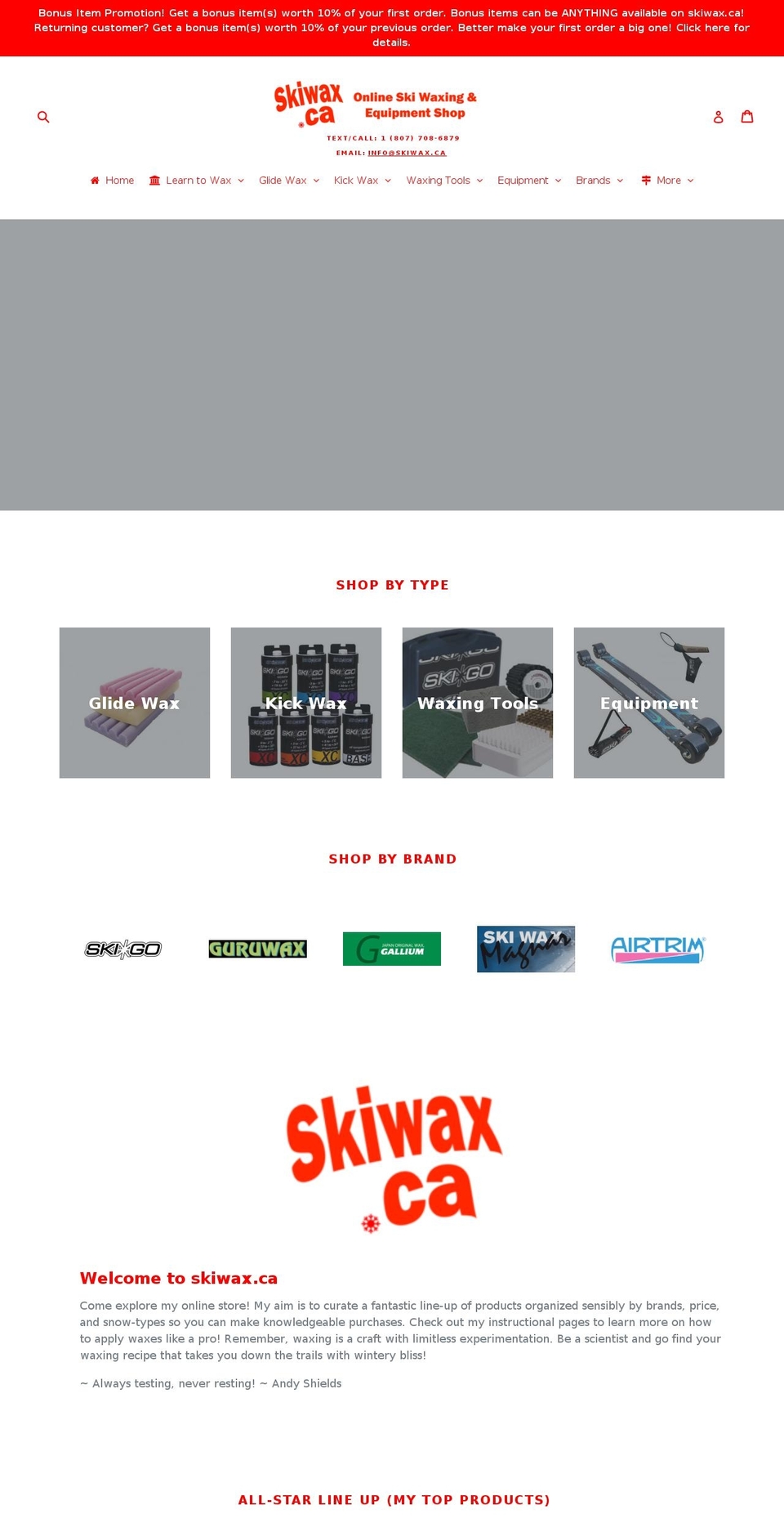 ski-wax.ca shopify website screenshot